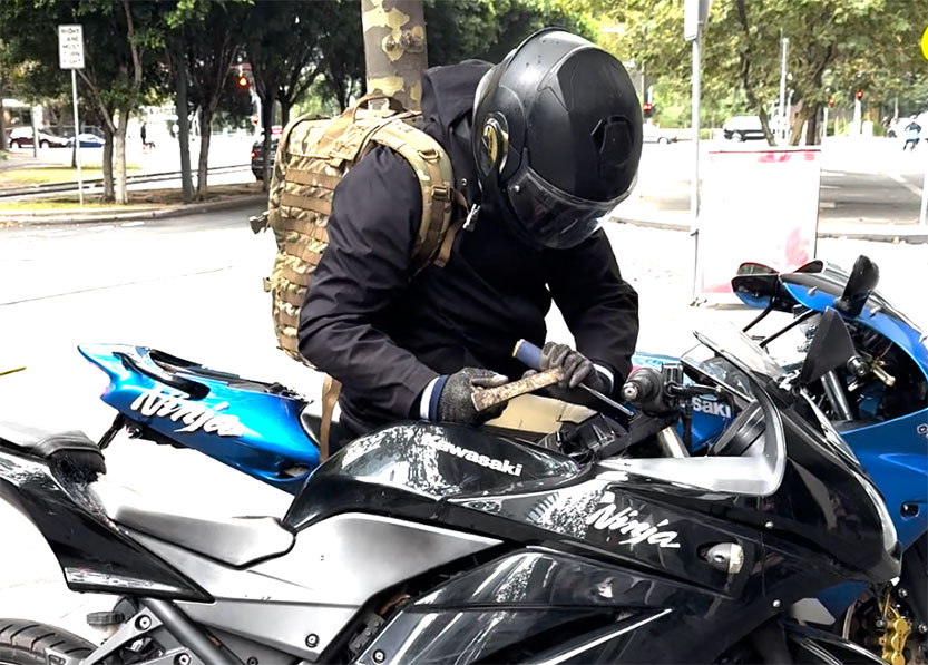 Brazen Motorbike Theft Southbank
